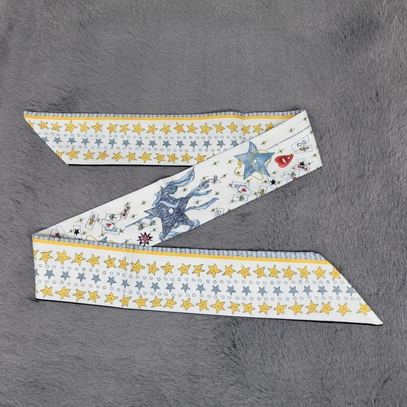 New Tarot Cards Silk Skinny Scarf Twilly 'Star' - Picture 5 of 7